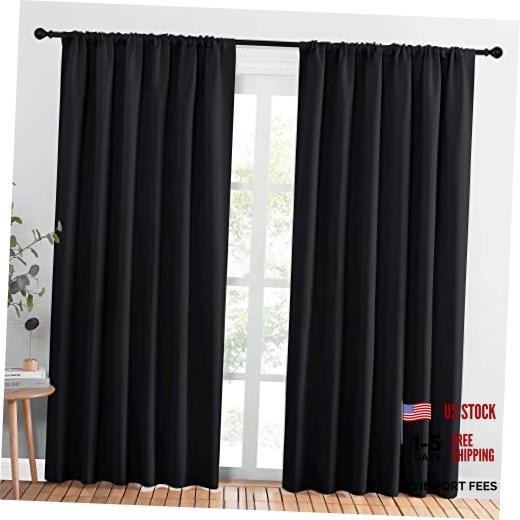 out Curtain Blinds – Solid Thermal Insulated Window 70 in x 84 in (W x L) Black