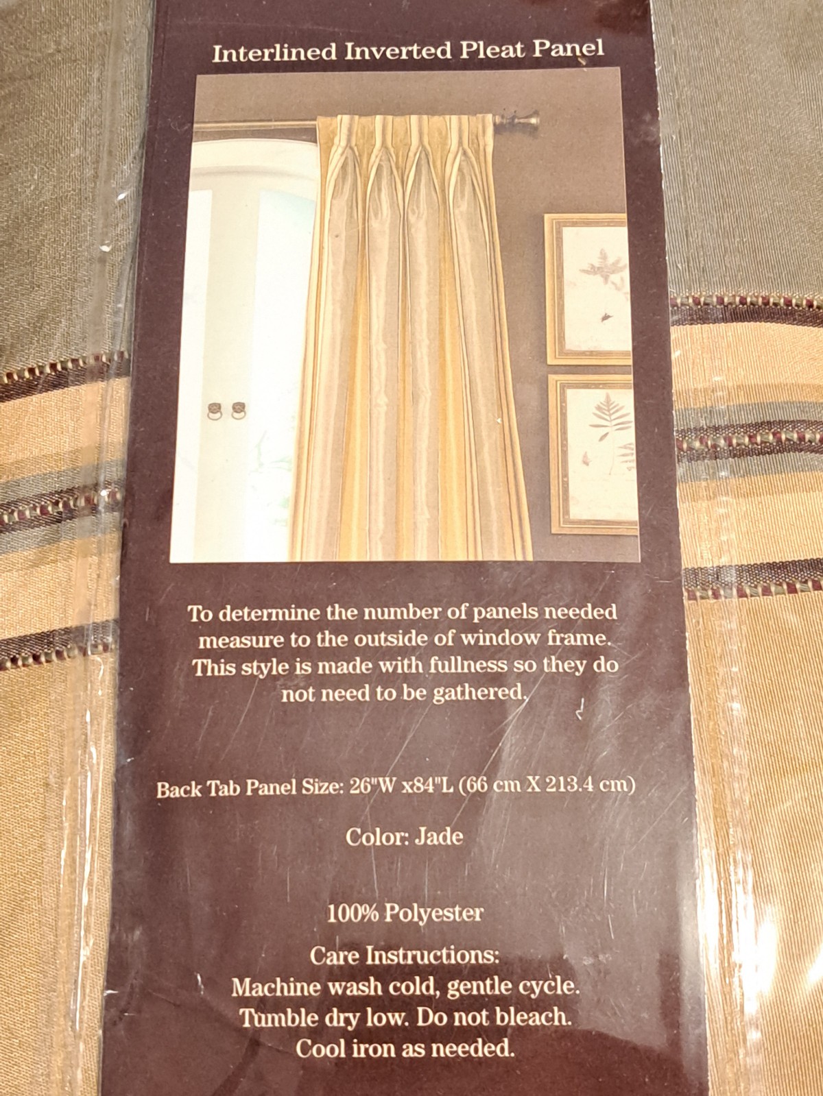 BELLINGHAM INTERLINED INVERTED PLEAT PANEL 26″ W x 84″ L. SEMI-GOLDEN CURTAIN