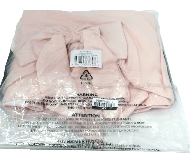 Lush Decor Melody Bow Blush Window Valance 18″ x 52″ Pink Sheer New in Bag