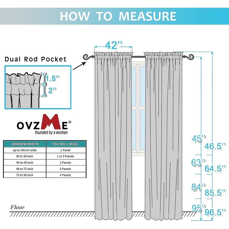 Sheer Voile Curtains Light Filtering Drapes Panels Easy Install Privacy Decor