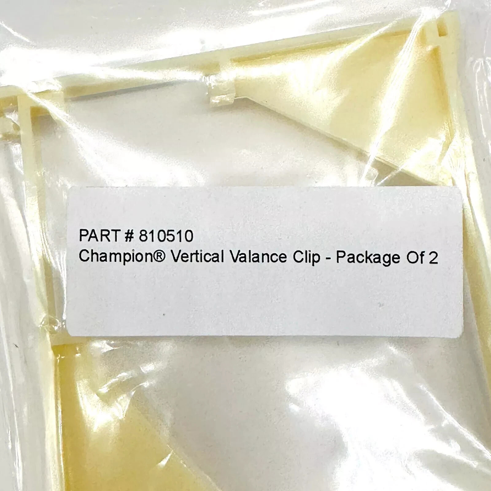 2 pcs Champion Vertical Blind Valance Clip 810510 for 3-1/2 in Smooth Valances