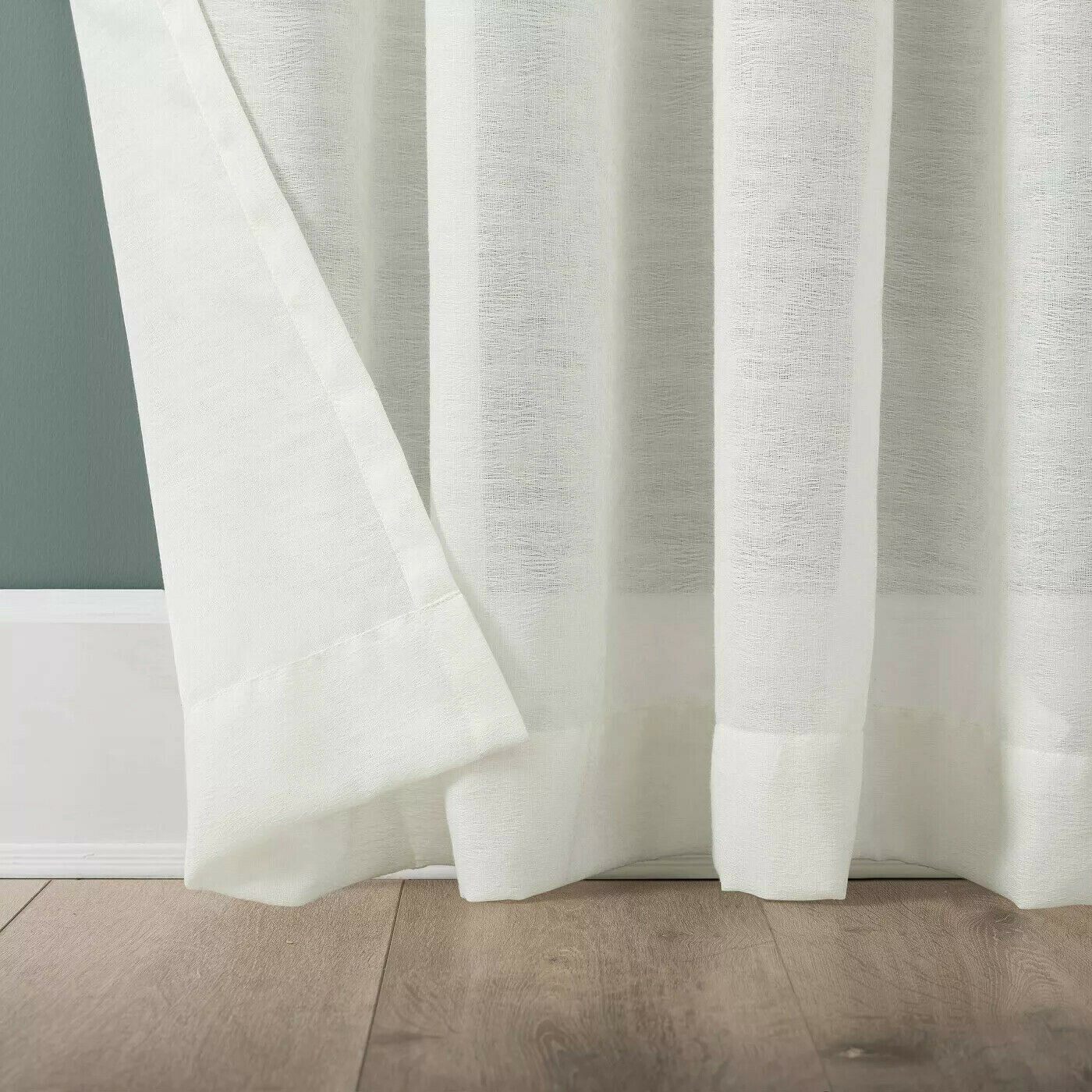 Clean Window Subtle Foliage Recycled Fiber Sheer Curtain Panel 50″ x 84″ Cream