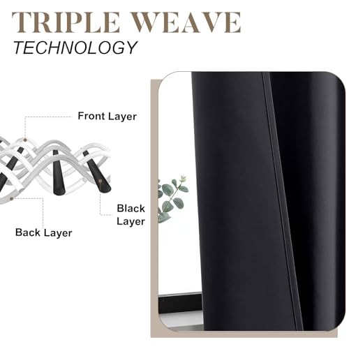 out Kitchen Curtains 36 Inch Length 2 Pcs, 30″W x 36″L (Pack of 2) Black