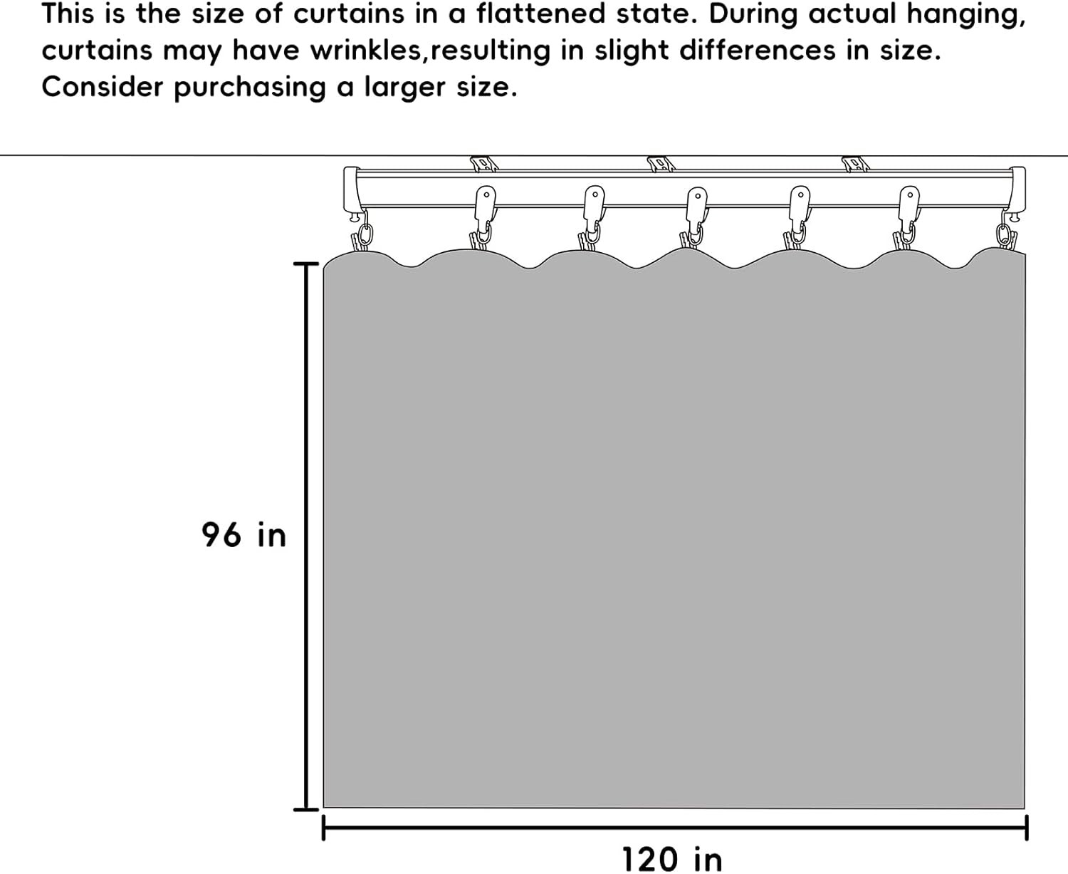 Room Divider Curtains, Blackout Ceiling Track Curtains with Hook Sound Proof Flo