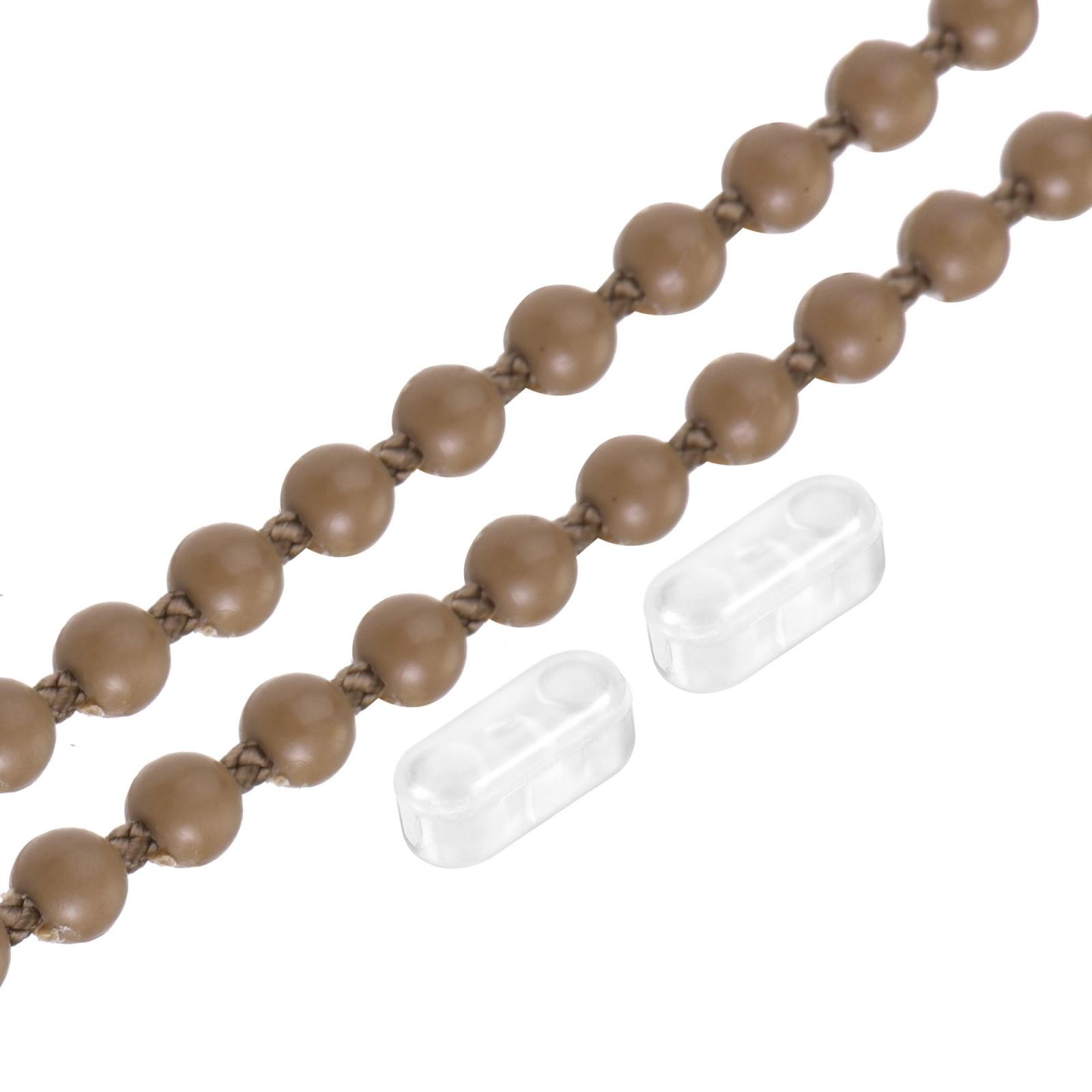 Ball Chain 4.5mmx9m Pull Cord with 2 Connectors for Roller Shade Dark Brown