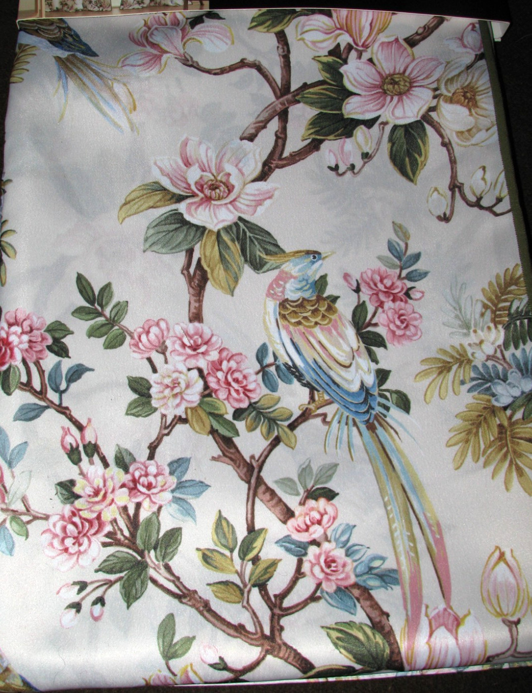 ENVOGUE “HOME” Window Curtains 2 Panels 37 x 84 /Birds, Flowers, Magnolias