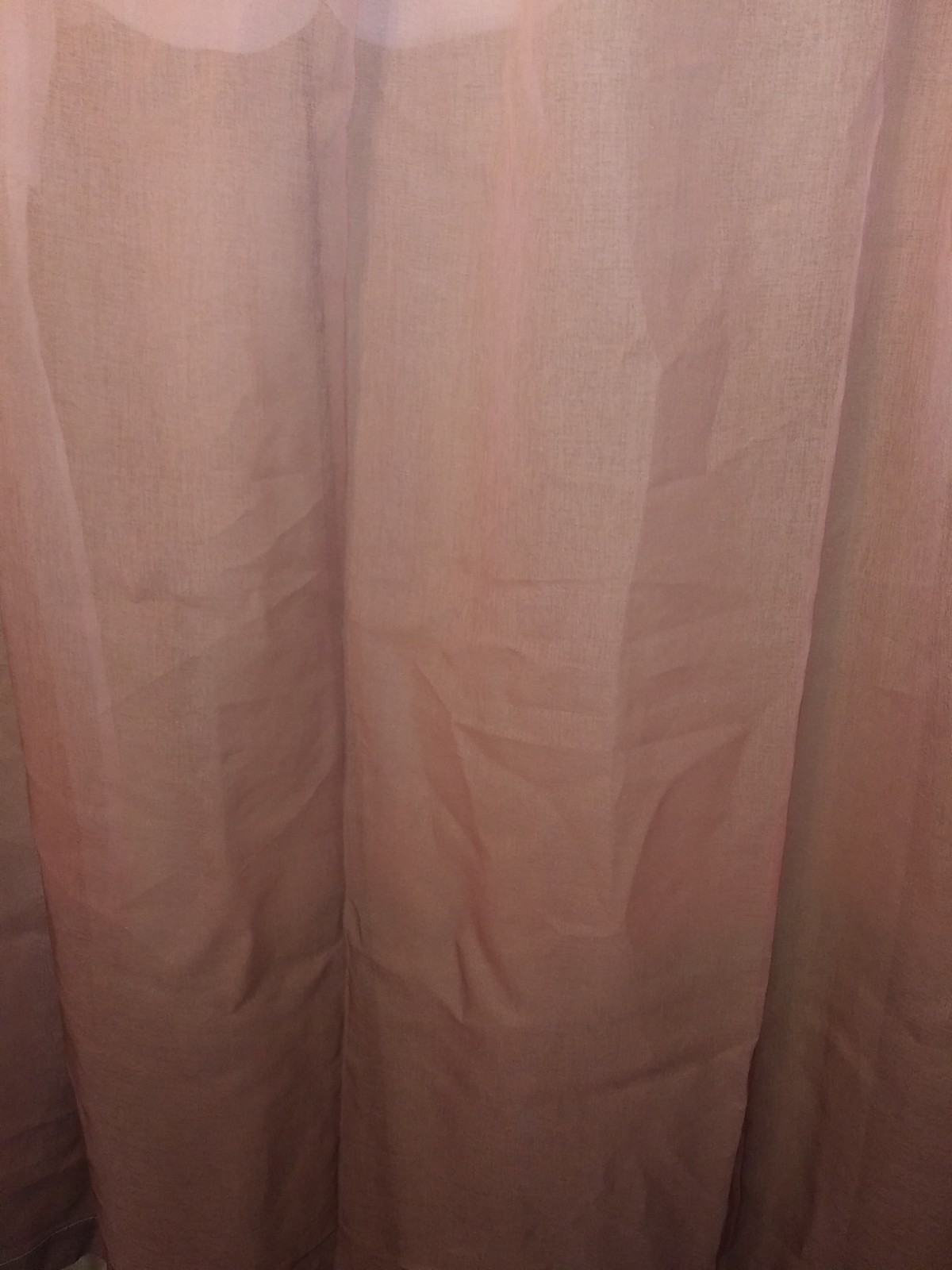 2 Curtain Panels Grommet Brown Peach Light Airy 86 in Long 54in Wide Each Panel