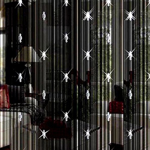 GREENWISH String Curtains Black Beads Curtains Doorway Tassel Curtain Thread …