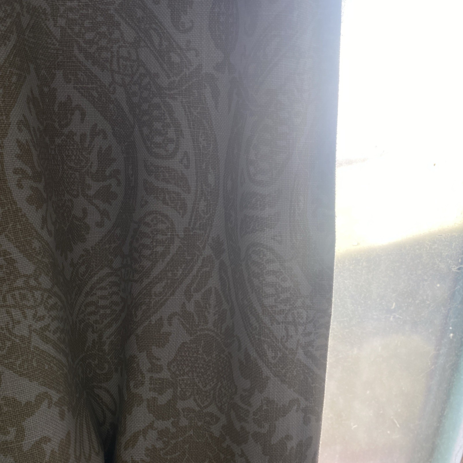 Single Panel Thick Blackout Curtain Green Toile Paisley 51 X 68 inches