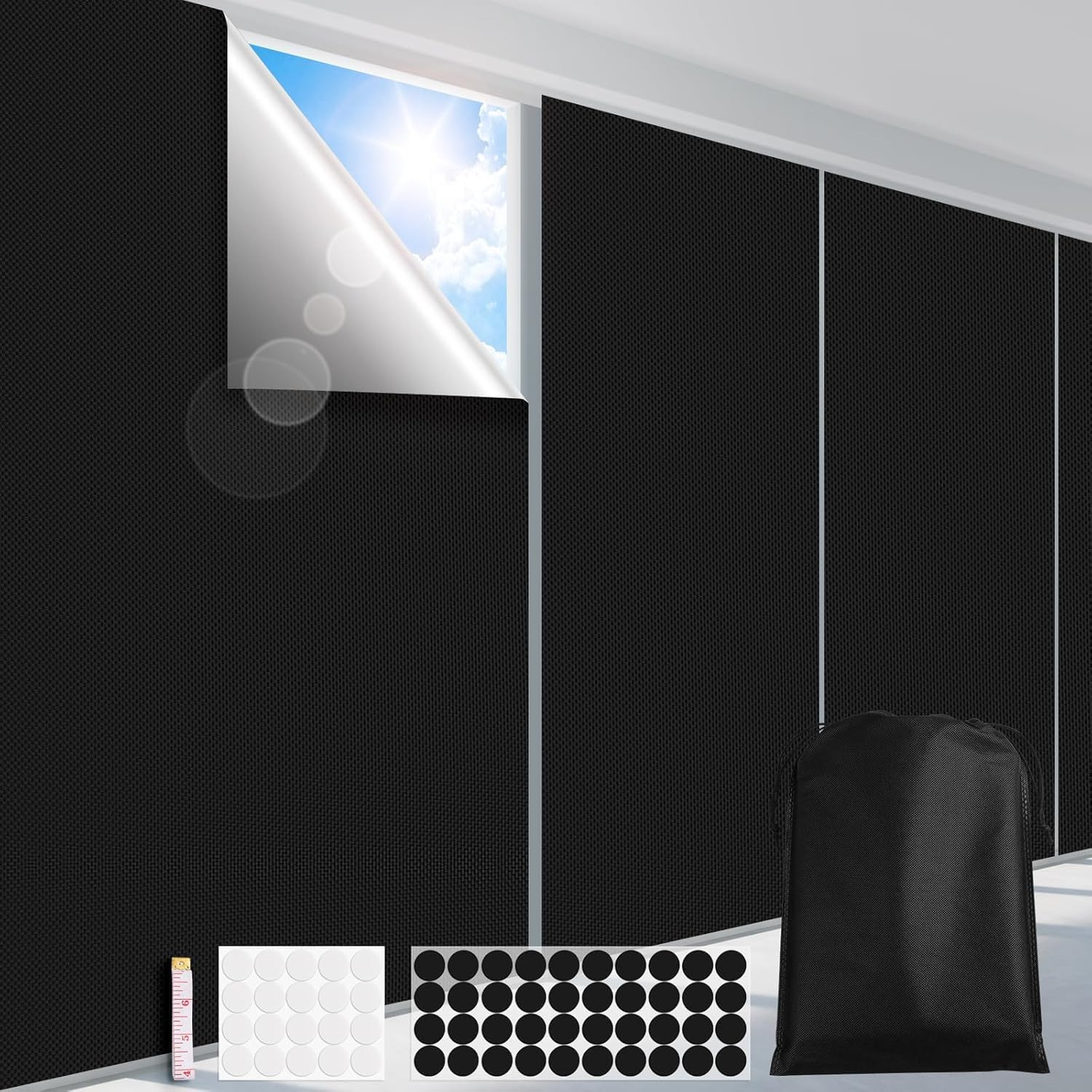 Blackout Curtains for Bedroom, Portable 100% Black Out Window Cover Film, Cuttab
