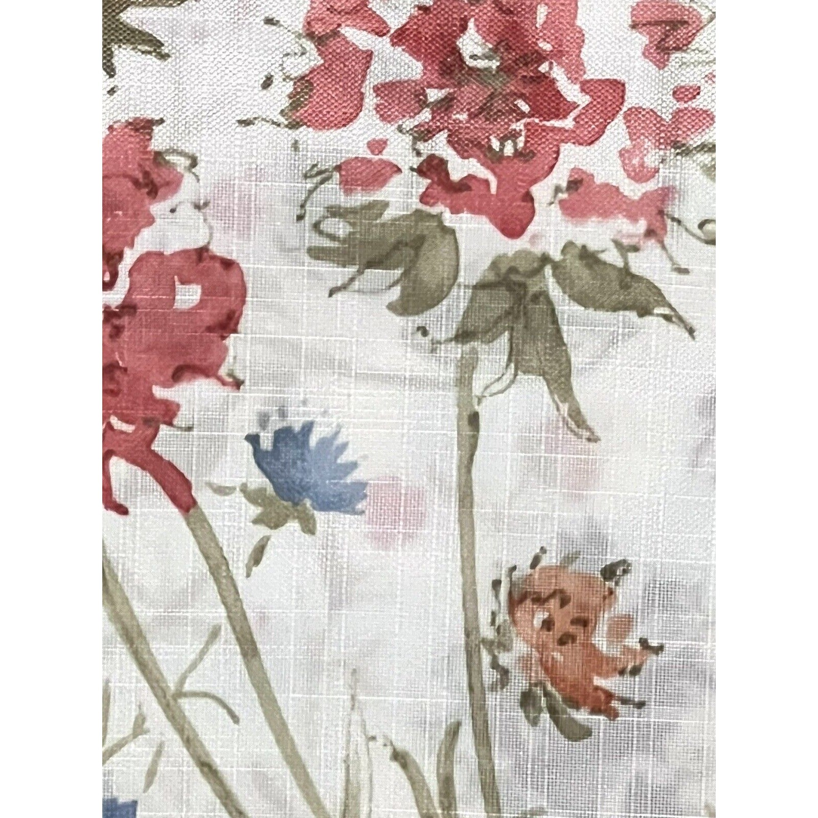 LAURA ASHLEY Wild Meadow Floral Window Curtains 2 Panels 38×96” Orange Blue Pink