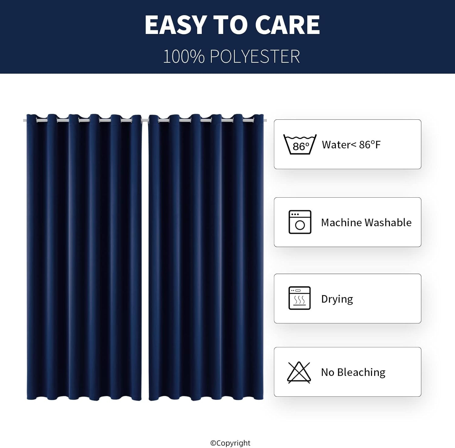 Water Proof outside Curtains with Grommet Top for Porch, W84 X L95 Thermal Insul