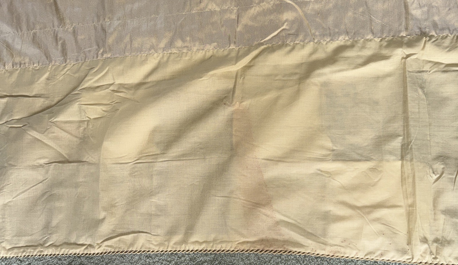 3 JC Penney Home Patchwork Valances Silky Brocade Floral Scrolls Piping Ea 20X83