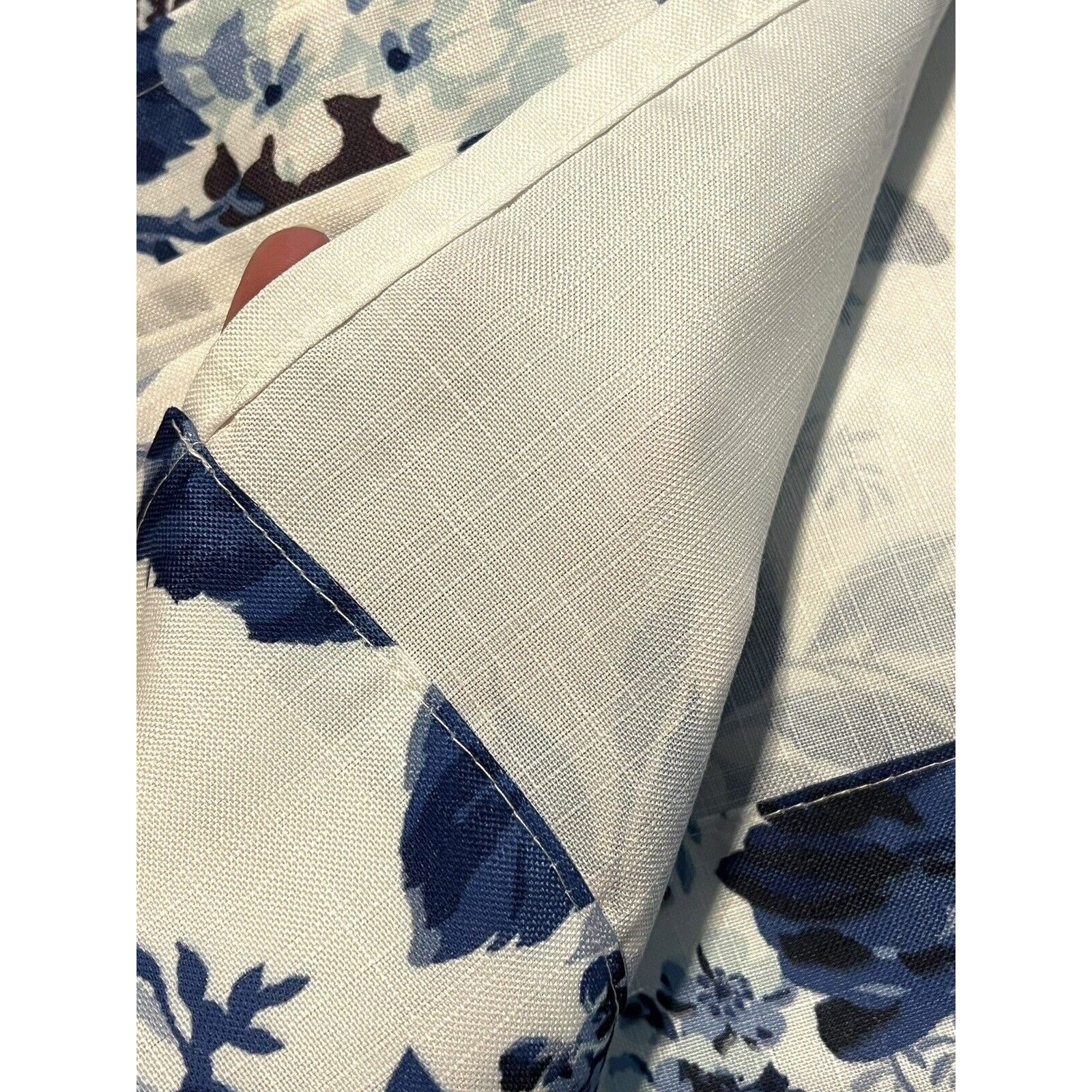 Laura Ashley Floral Blue White Roses Window Curtains 2 Panels 38×84” Joyce