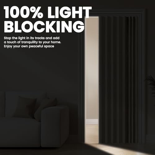 100% Blackout Magnetic Accordion Panel – 43″W x 79″L (Pack of 1) Cream Yellow