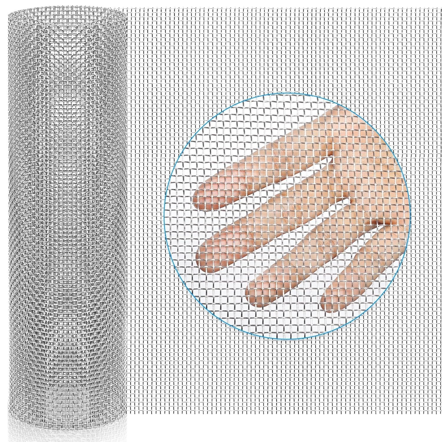 “Stainless Steel Woven Wire Mesh Roll, Metal Mesh Sheet, Screen Window Mesh 8Mes
