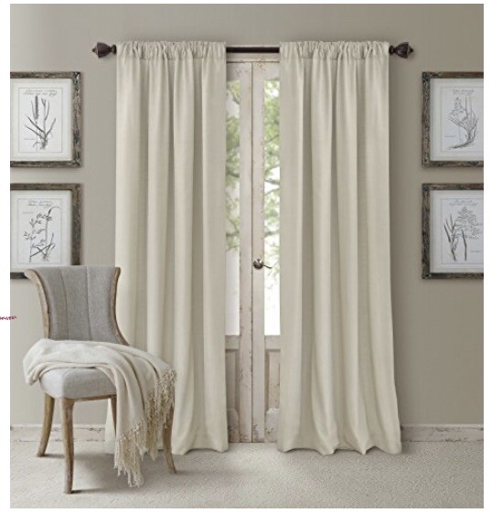 Elrene Cachet 3-in-1 Room Darkening 52 x 84″ Window Panel IVORY