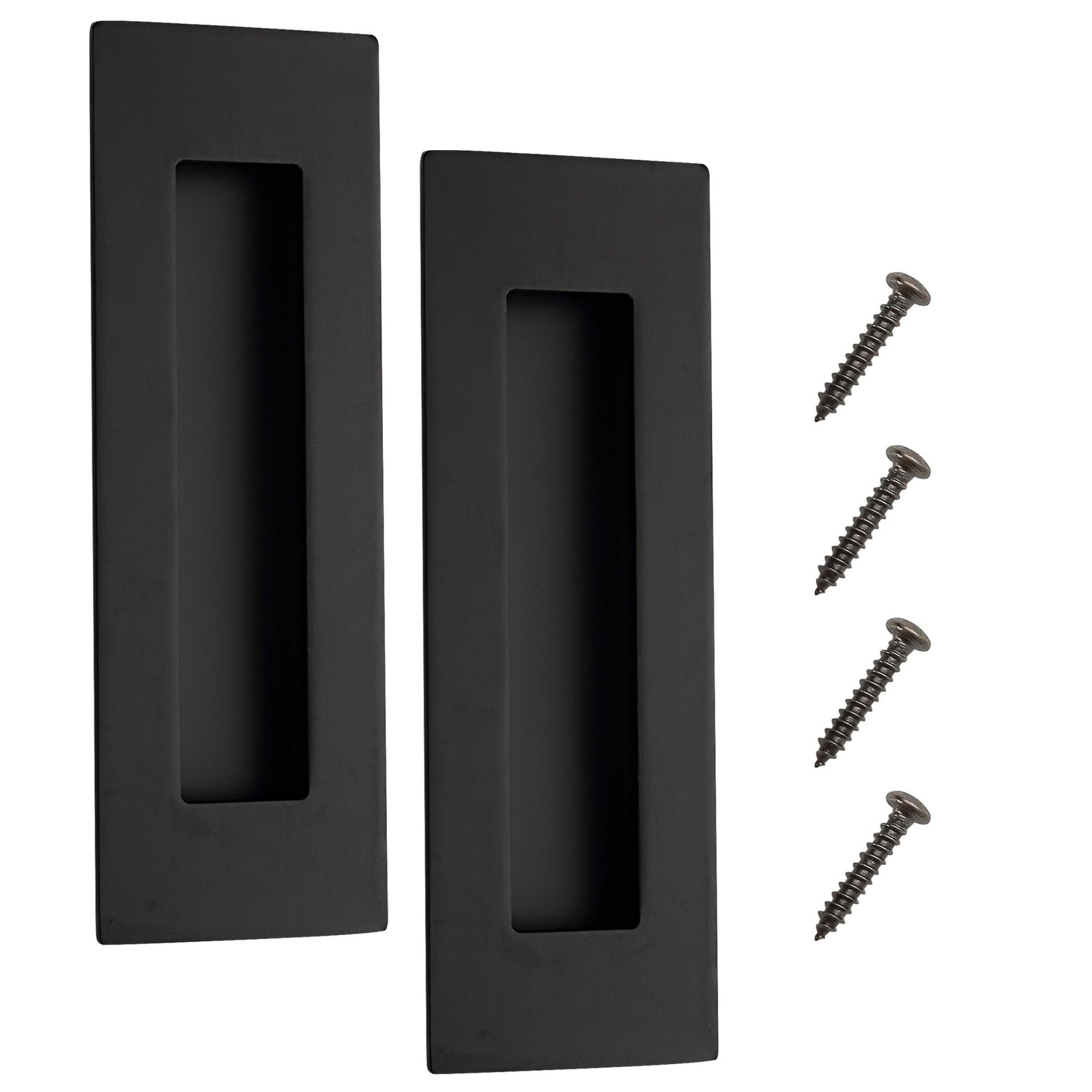 6 Inch Recessed Pocket Door Pull, Stainless Steel Rectangular Finger Flush Pu…
