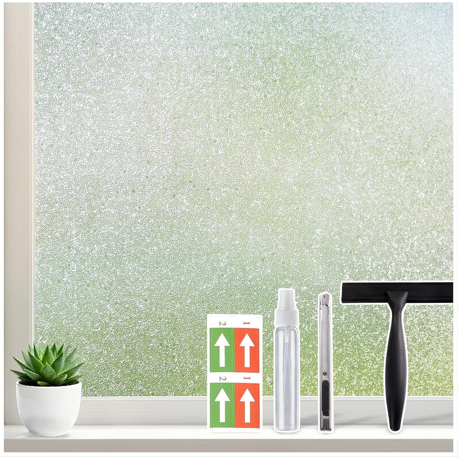 Frosted Glass Window Privacy Film, Opaque Static Cling No Glue Removable, UV …