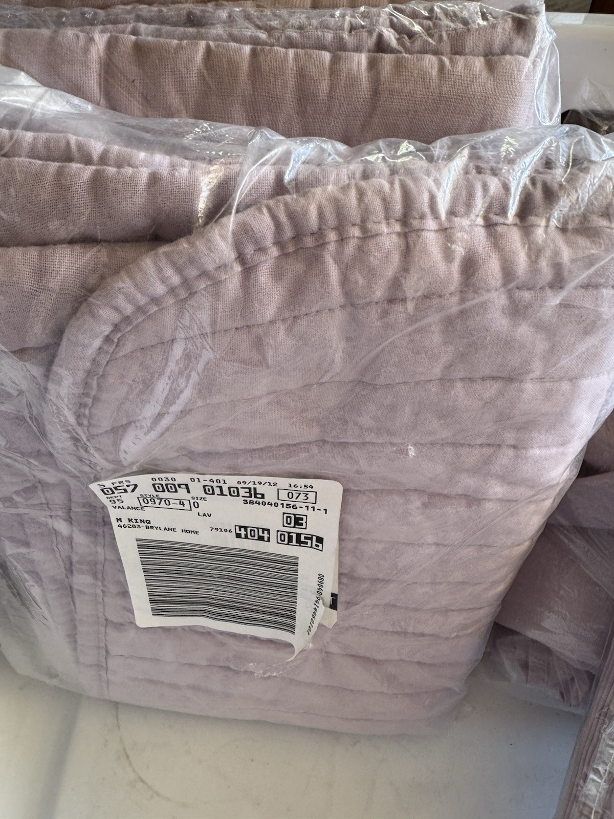 Vintage NIP Brylane Home 4 Lilac Panels With Tie Backs 3 Valances, 1 Pillow Sham