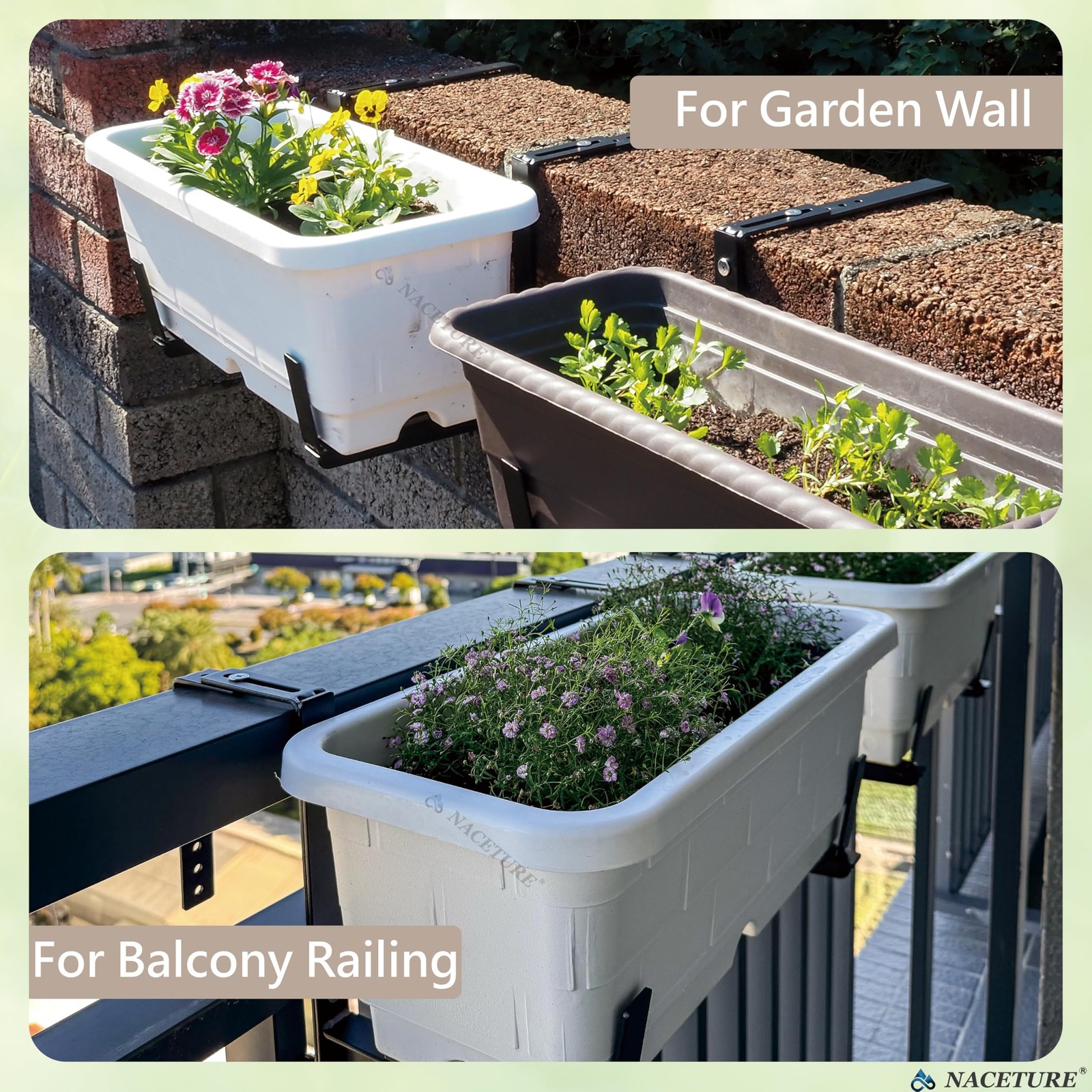 2 Pack Adjustable Window Box Brackets for Railing, Measure Before Ordering | …