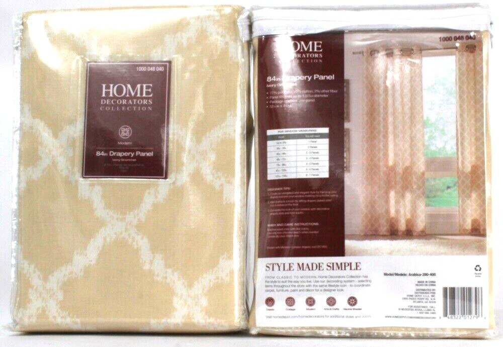 2 Home Decorations Collection 1000 048 040 Modern Ivory Drapery Panel 52″x84″