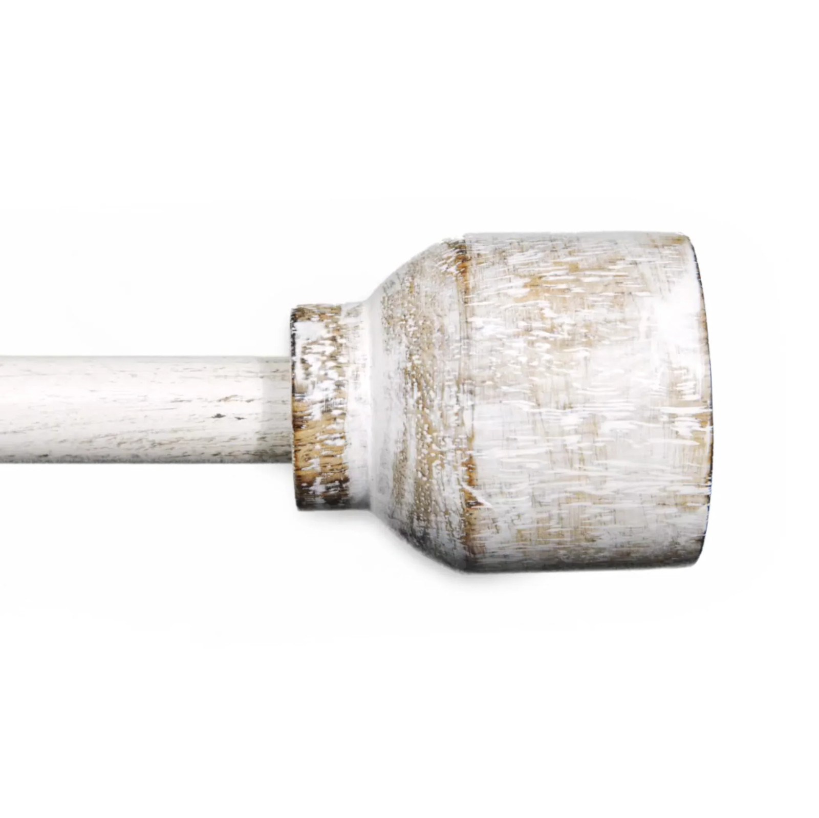 Cana Modern Farmhouse Distressed White Farmhouse Curtain Rod Set
