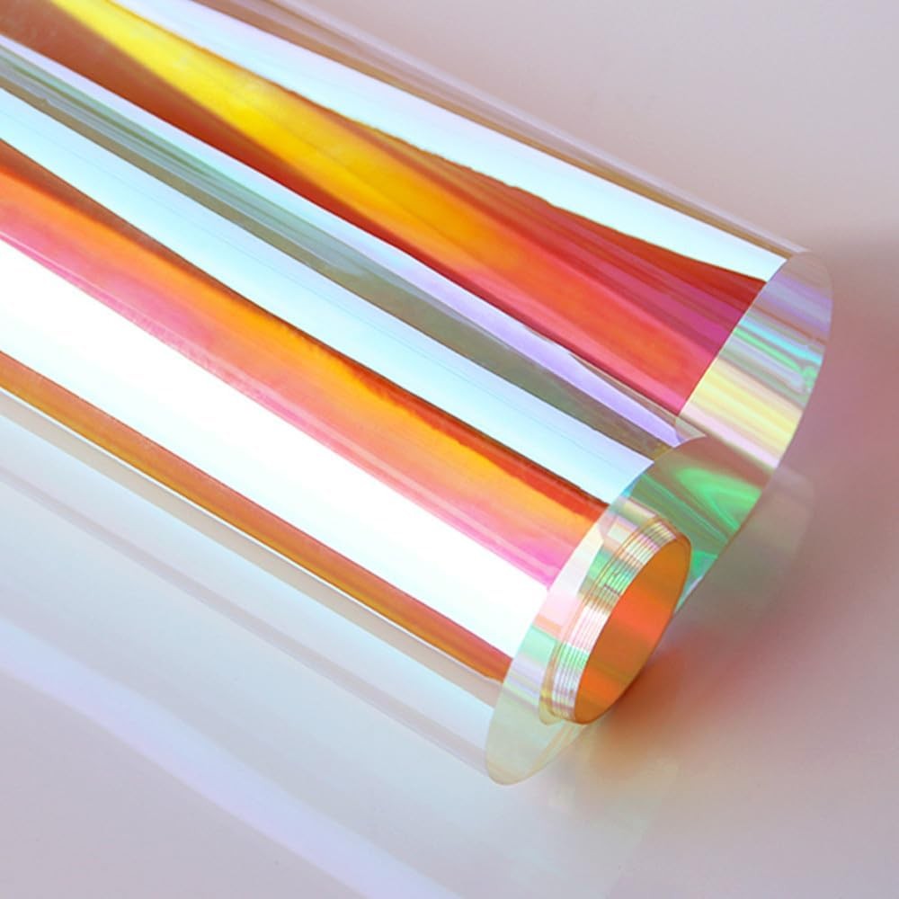 Iridescent Window Film Holographic Window Tint Decorative Dichroic Film Colored