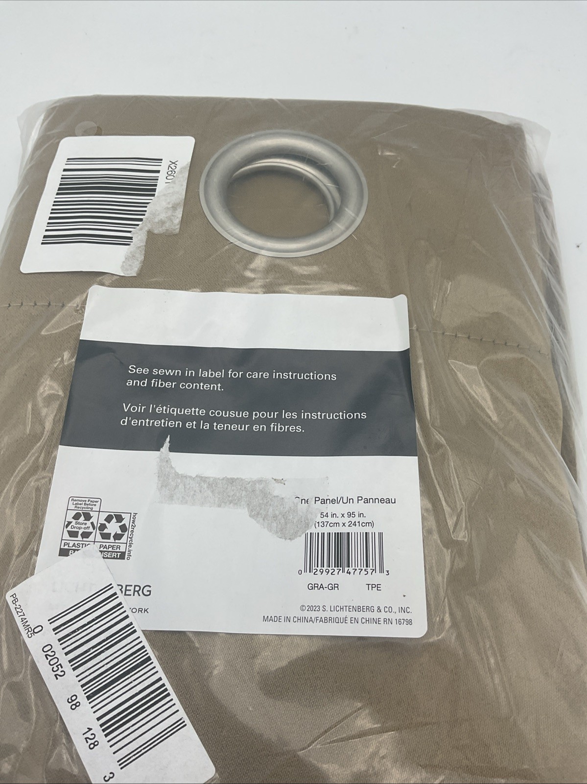 Sun Zero Room-Darkening Grommet Curtain Panel 54 X95 Taupe