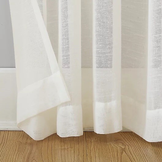 52×63” Archaeo Akari Textured Linen Blend Grommet Curtain Panel In Ivory