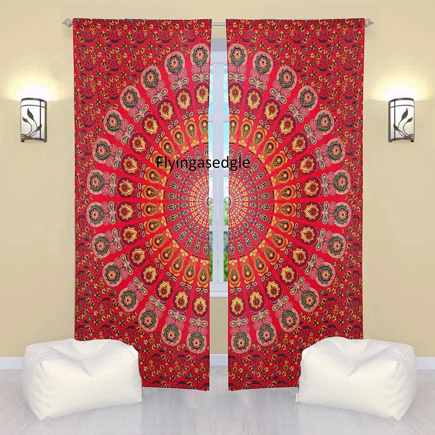 Indian Curtains Hippie Mandala Tapestry Wall Hanging Bohemian Valances Decor Art