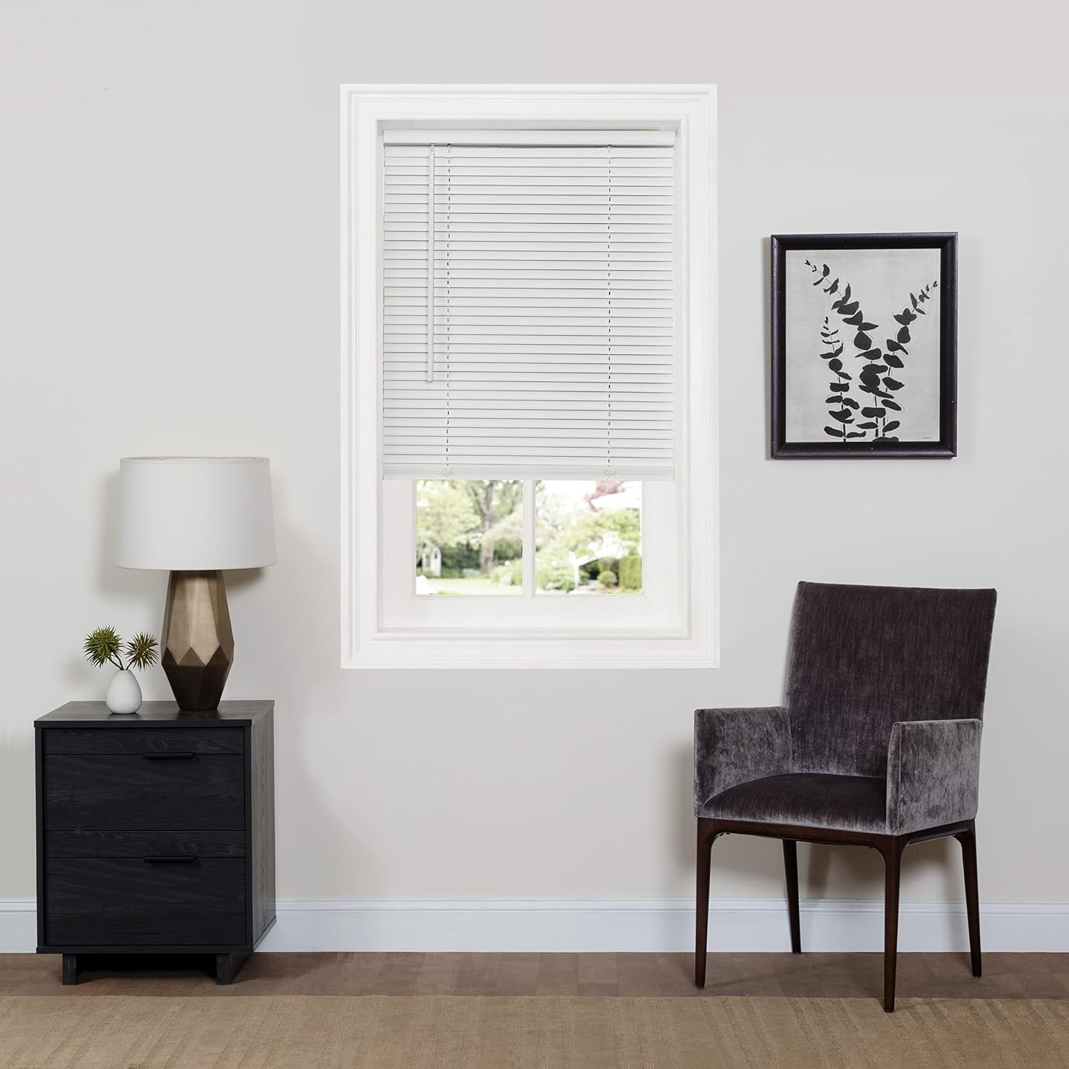 Cordless Room Darkening Mini Blind – 27 Inch Width, 64 Inch Length, 1″ Slat Size