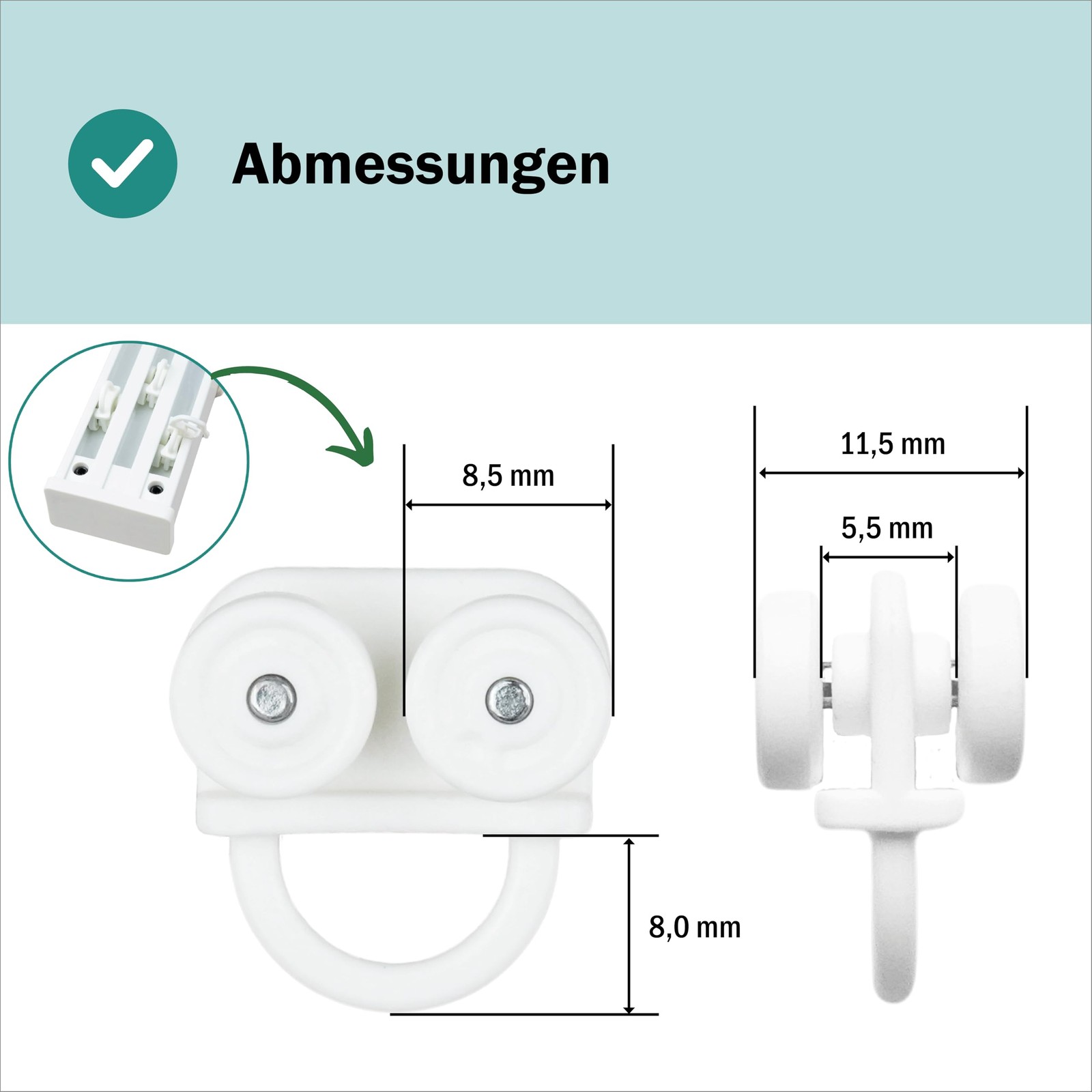 Glides curtain glides suitable for IKEA VIDGA spare parts castors hooks system…