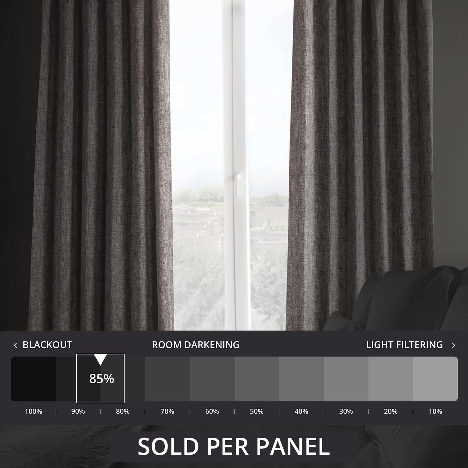 1 Panel Mink 120″L x 50″W Linen Darkening Curtains For Bedroom Living Room