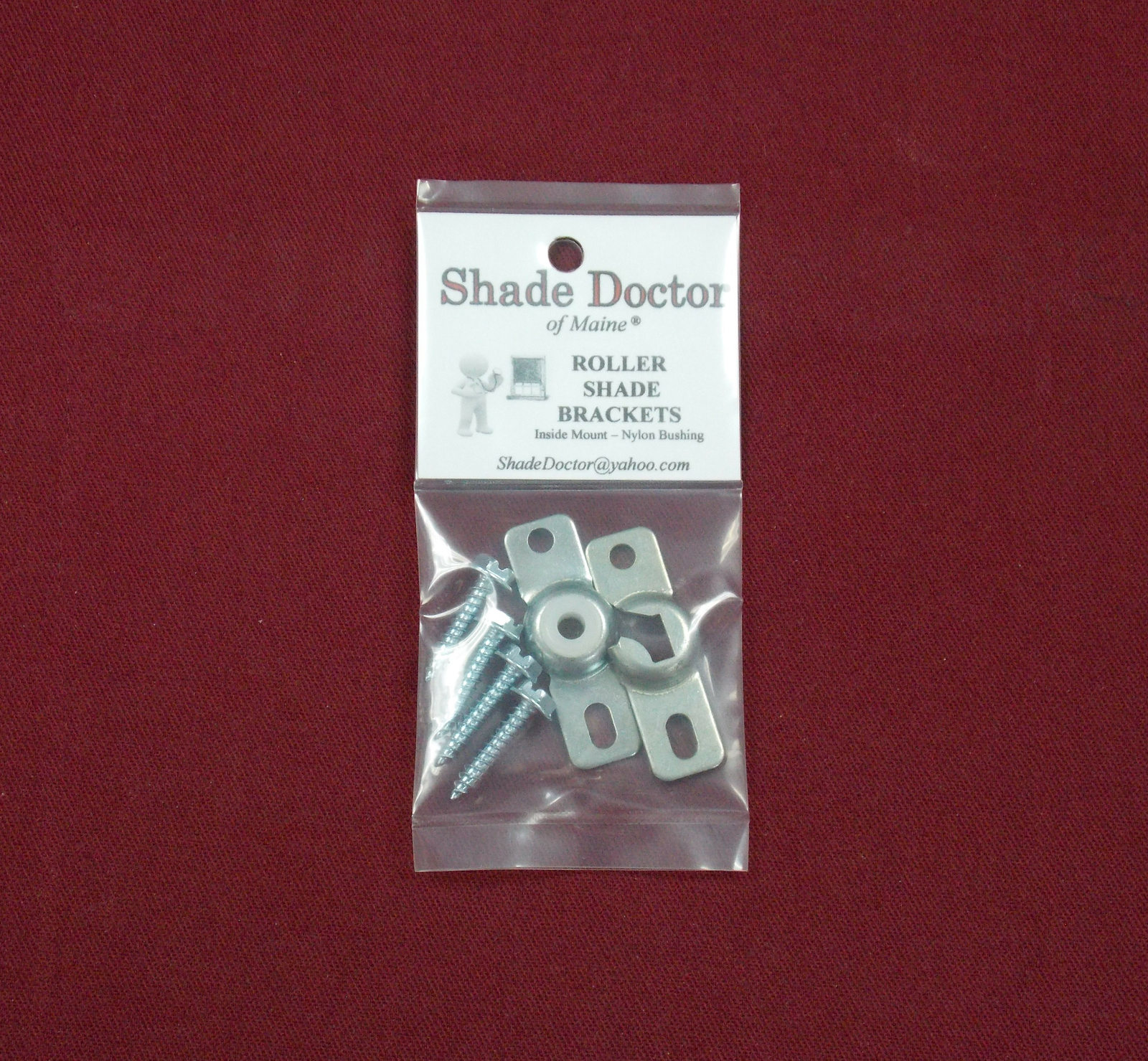 1 pair INSIDE MOUNT Roller Window Shade Brackets with PROTECTIVE NYLON BUSHING!