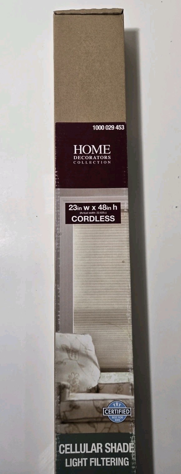 New HDC- Cordless Cellular Shade Light Filtering 23in W x 48in H(1000 029 453)