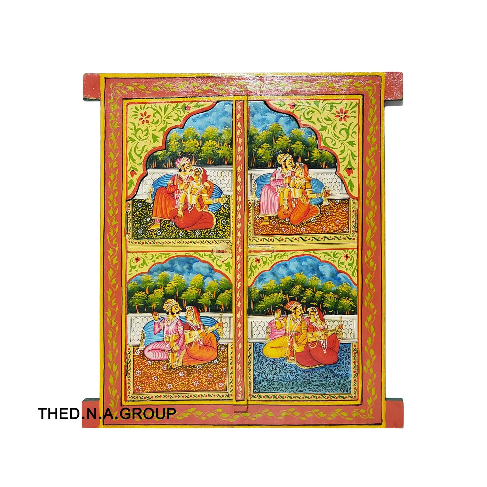Wooden Frame House Window Shutter Indian Wall Mount Hanging Indoor ExteriorDecor