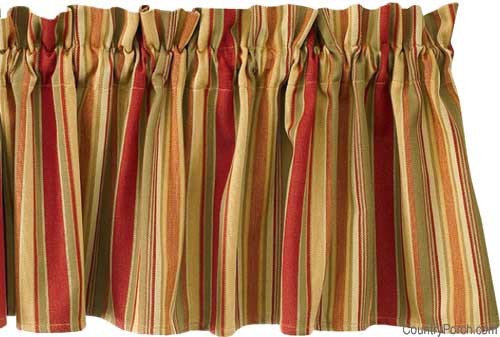 Palermo Unlined Valance 72 x 14 inches 100% Cotton Tuscan Stripes,