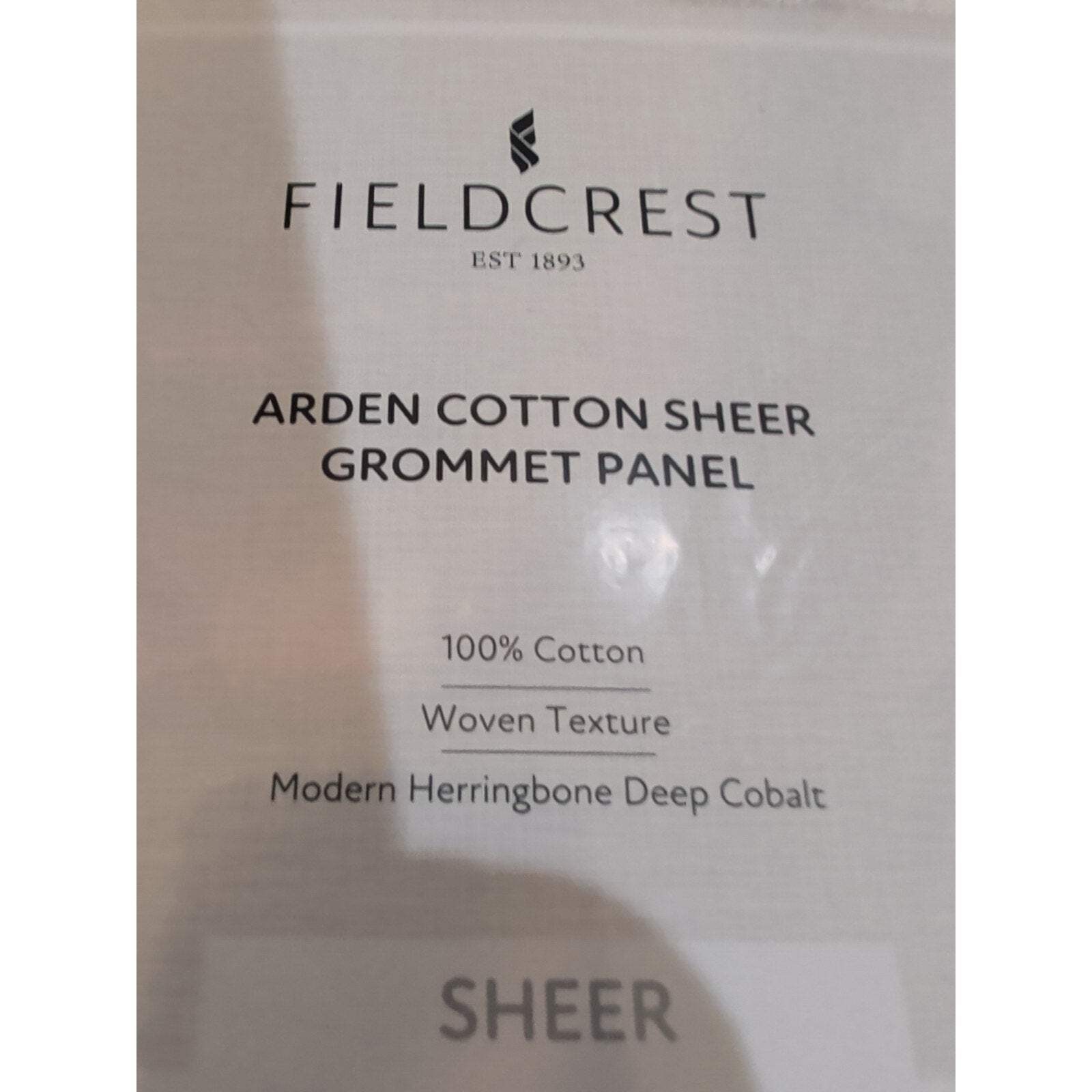 Fieldcrest Arden Herringbone Sheer Curtain Panel 50×108 Cobalt Grommet