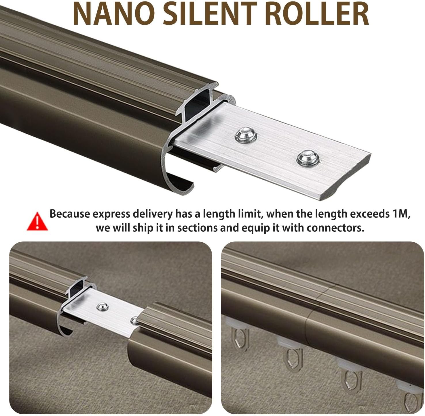 Double Curtain Track Wall Mounted, Roman Rod for Curtain, Aluminum Heavy-Duty