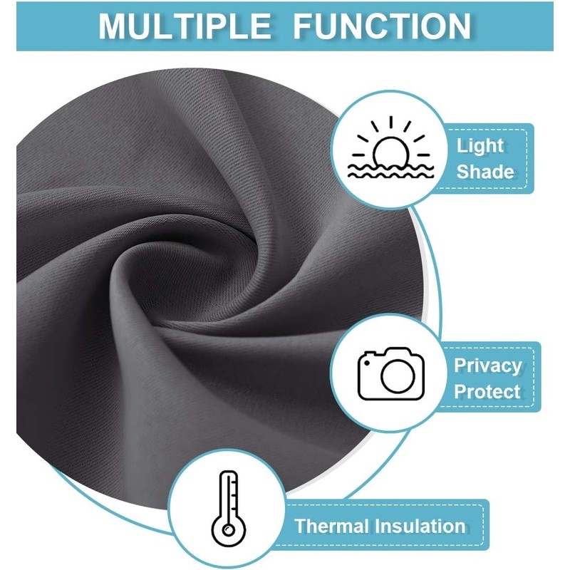 Blackout Curtain Panel Adhesive Installation Privacy Shade Thermal Insulation US