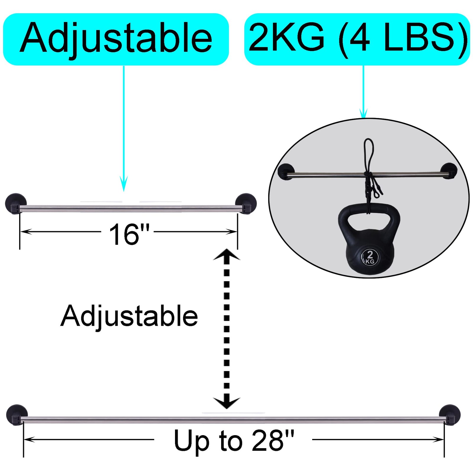 YYST Type B 16″-28″ x 1″ (adjustable width, fixed length), Black-1