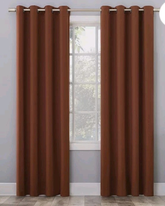 Sun Zero Oslo Grommet Top Energy Saving 100% Blackout Curtain 52×84 Terracotta