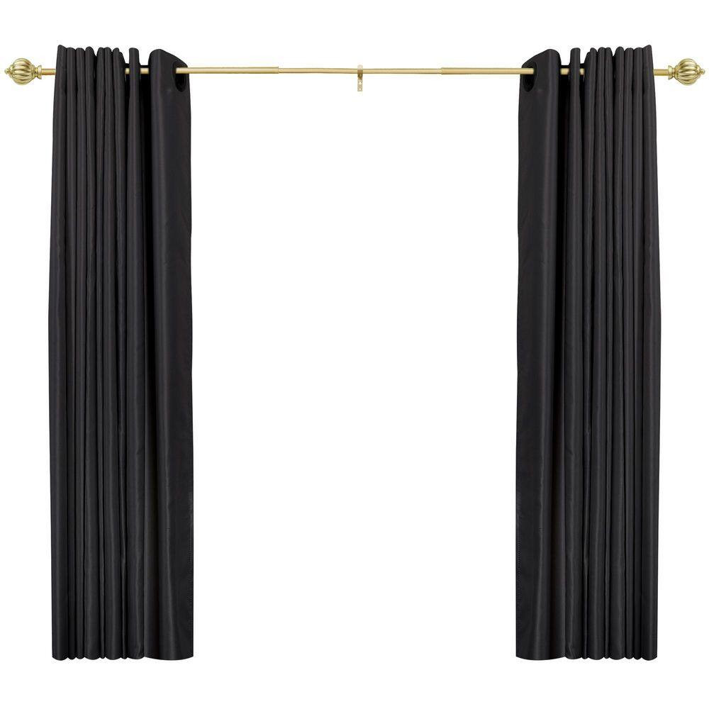 86 In. – 120 In. Adjustable Decorative Single Curtain Rod-3/4 In. Dia Rod in Gol