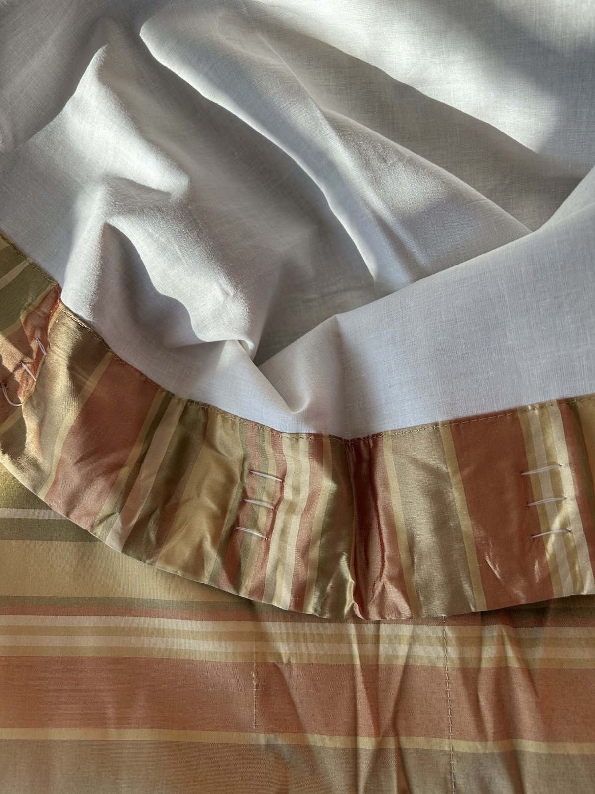 Pottery Barn Silk Drapery Panels Curtain Striped Multi Color Lined 50X84 3 Avail