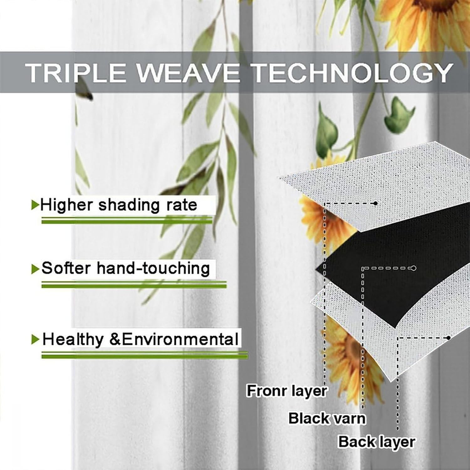 Wooden Sunflower Curtains, Rustic Country Wood Sunflower Hummingbird Floral Plan