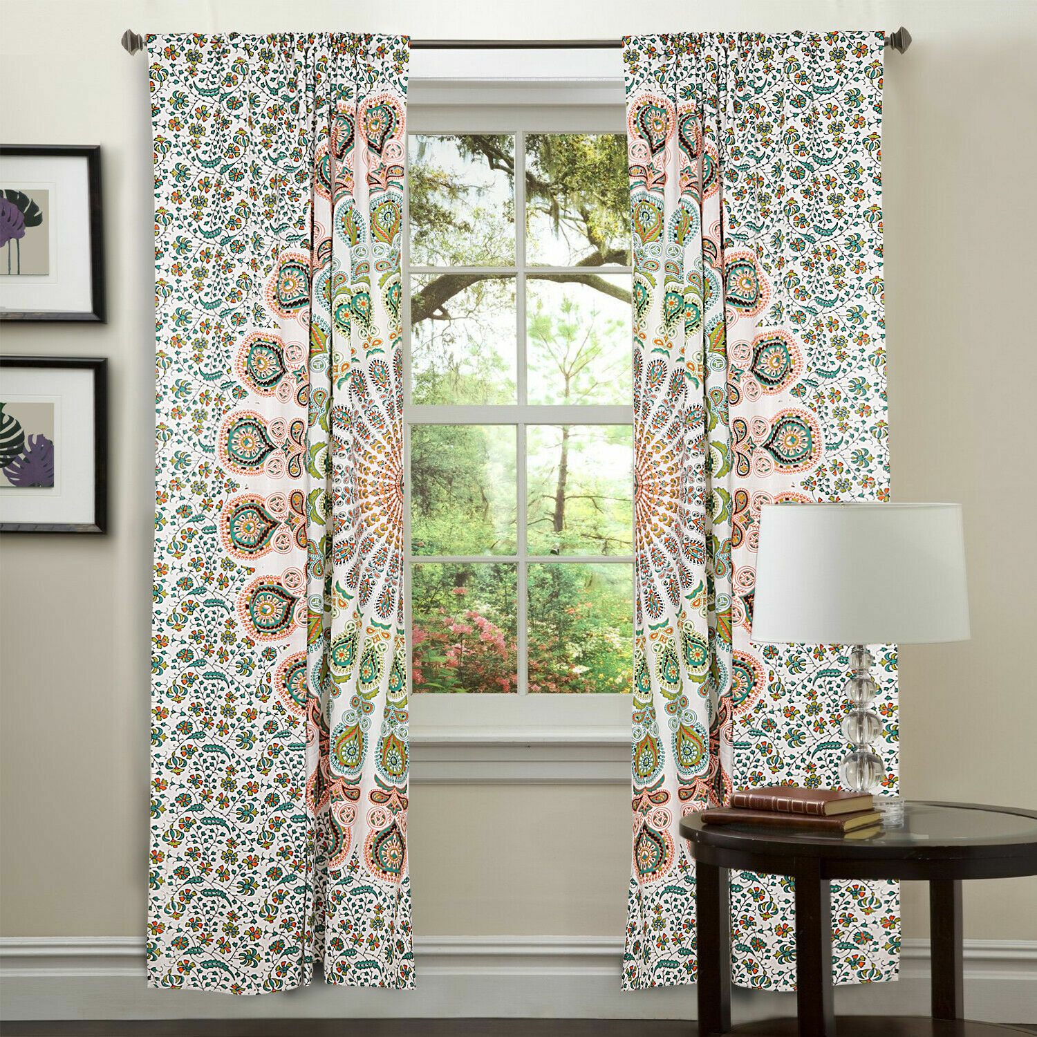 Indian Mandala Hippie Window Treatment Curtains Cotton Drape Balcony Room Decor