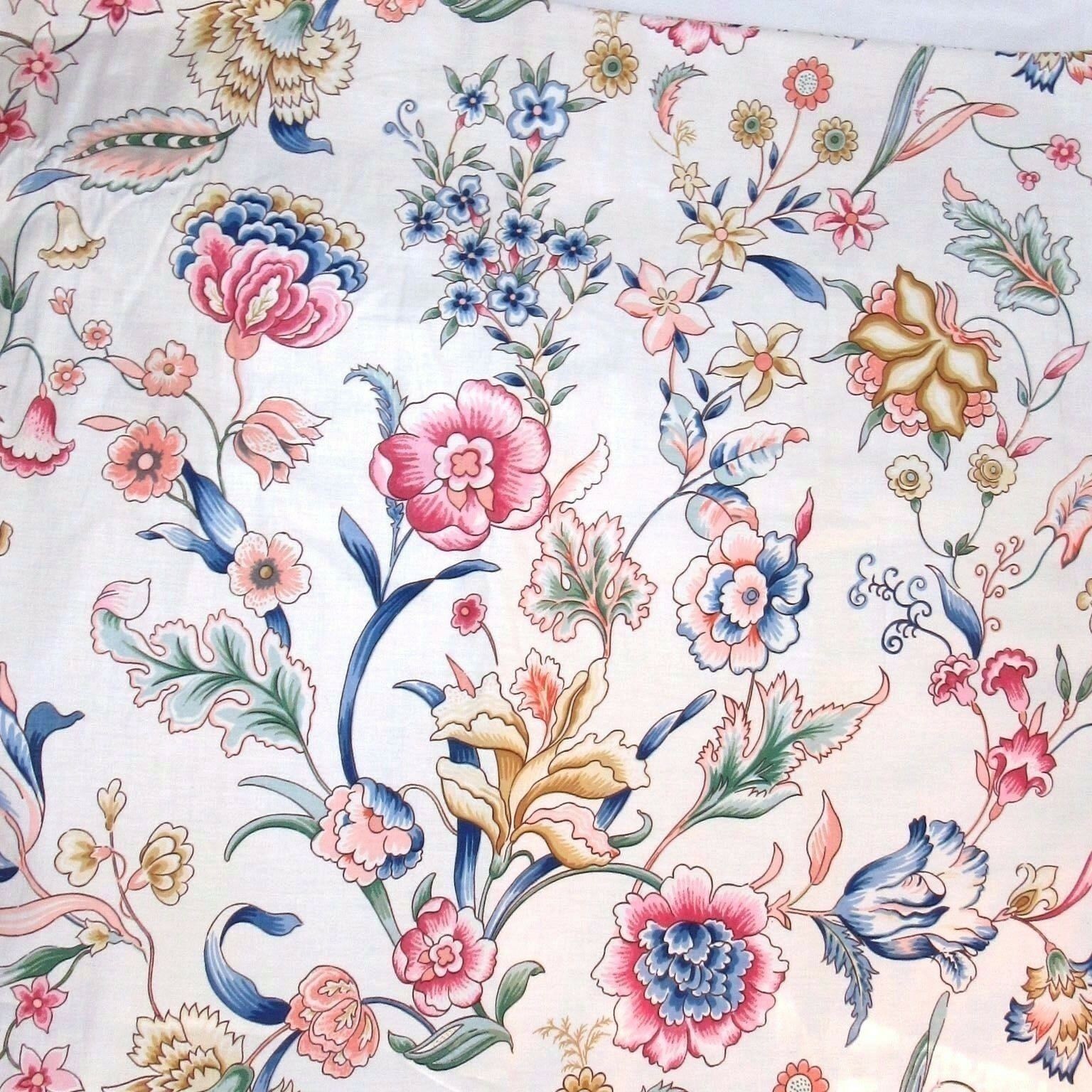 Custom Botanical Jacobean Floral 51 x 178 Scarf Valance