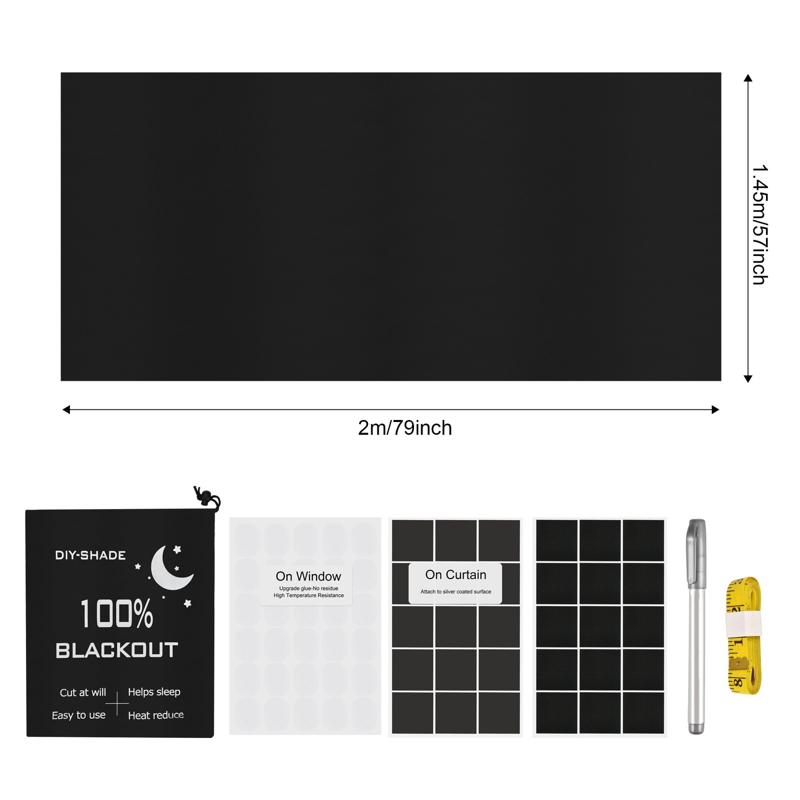 Blackout Window Cover Upgraded Hook And Loop Portable Shades No Residue And Long