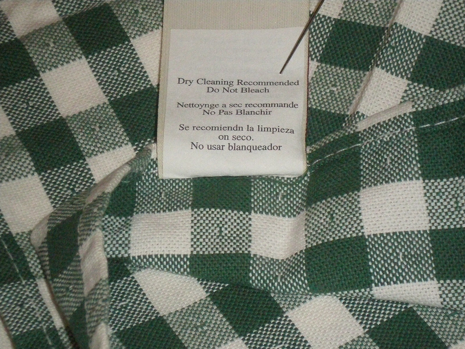 Waverly Balloon Valance Green White Check Woven Cotton Country Farmhouse 2 avail
